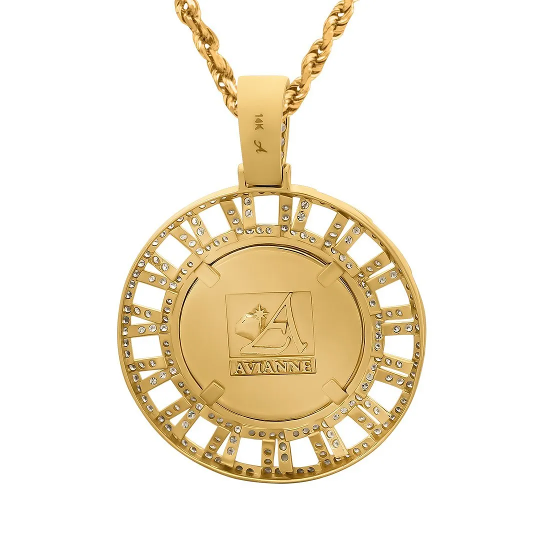 14k Yellow Gold Diamond Memory Pendant 2.15 Ctw