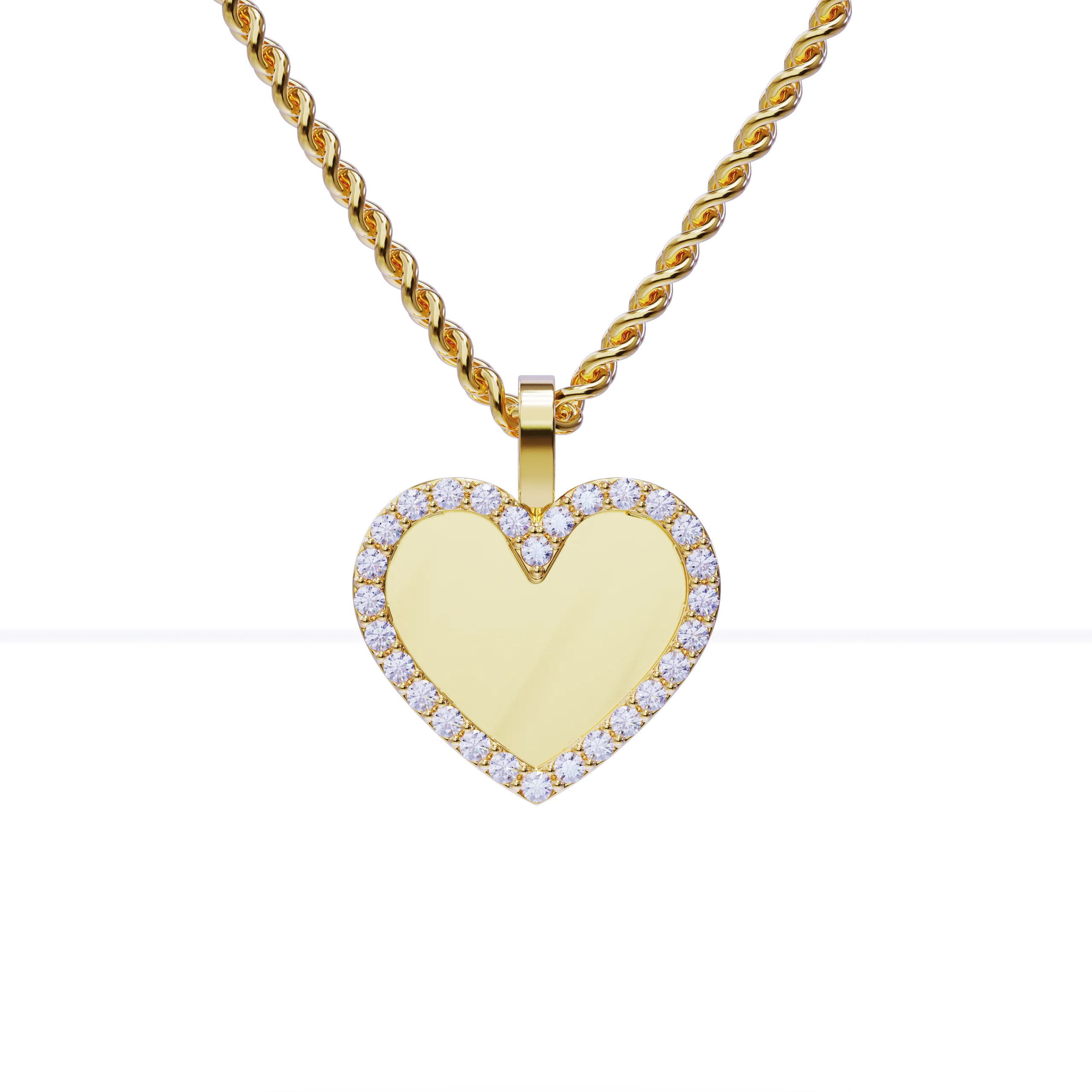 14k Yellow Gold Heart Shaped Diamond Memory Charm Pendant 0.6 Ctw