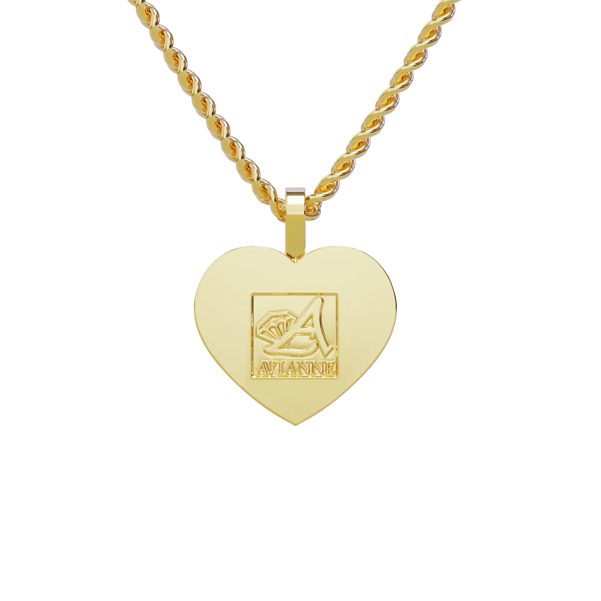 14k Yellow Gold Heart Shaped Diamond Memory Charm Pendant 0.6 Ctw