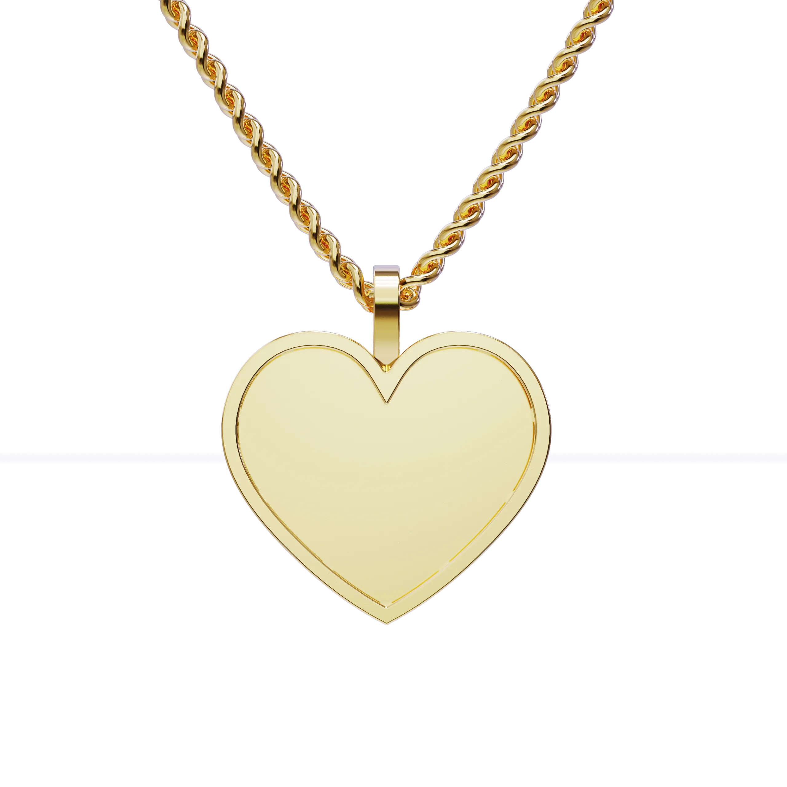 14k Yellow Gold Medium Heart Shaped Memory Charm Pendant