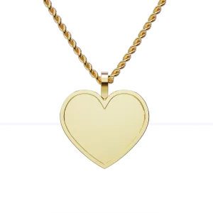 14k Yellow Gold Medium Heart Shaped Memory Charm Pendant