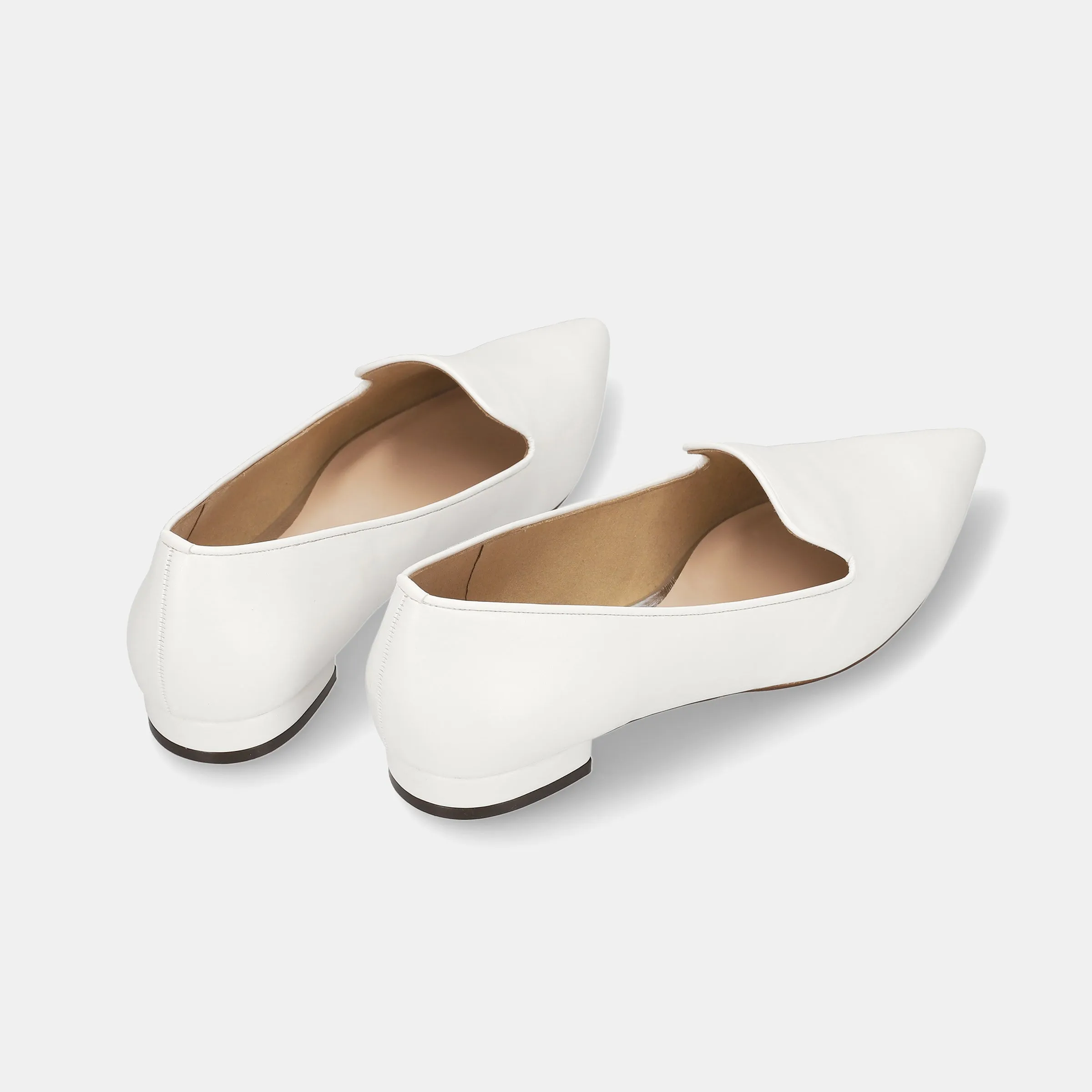 15% OFF: SSBI: Opera Design Flat Shoes (4772) White