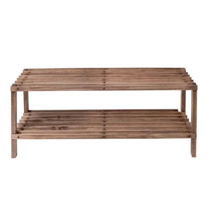 2-TIER WOOD SHOE RACK