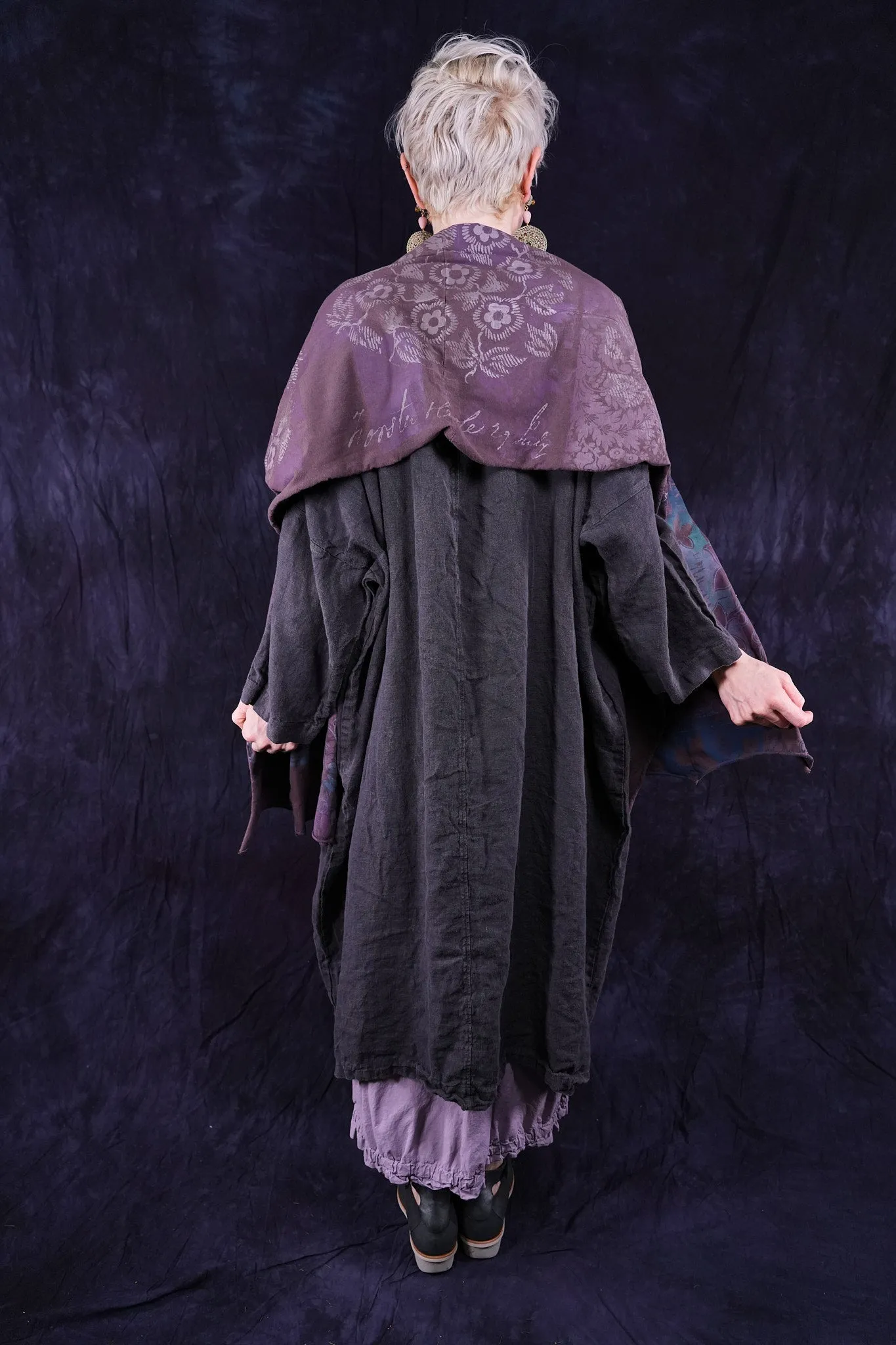 2210-2 Linen Gallery Dress Black Sand-P