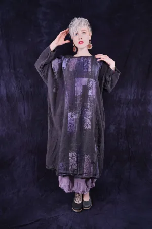 2210-2 Linen Gallery Dress Black Sand-P