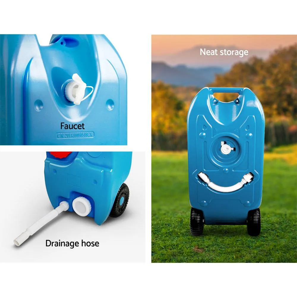 40L Blue Portable Wheel Water Tank