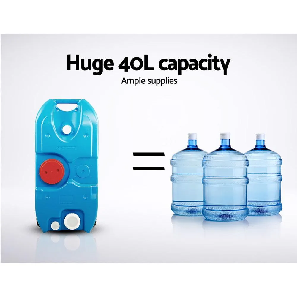 40L Blue Portable Wheel Water Tank