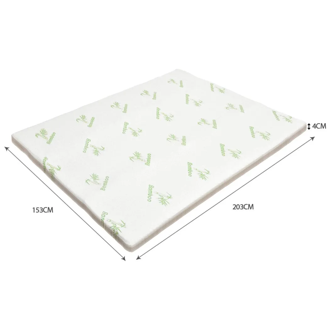 4cm Bedding Cool Gel Memory Foam Bed Mattress Topper Bamboo Cover Queen