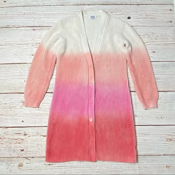 525 Long Spray Cardigan in Hot Pink Multi Sz S