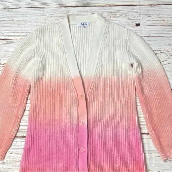 525 Long Spray Cardigan in Hot Pink Multi Sz S