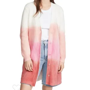 525 Long Spray Cardigan in Hot Pink Multi Sz S