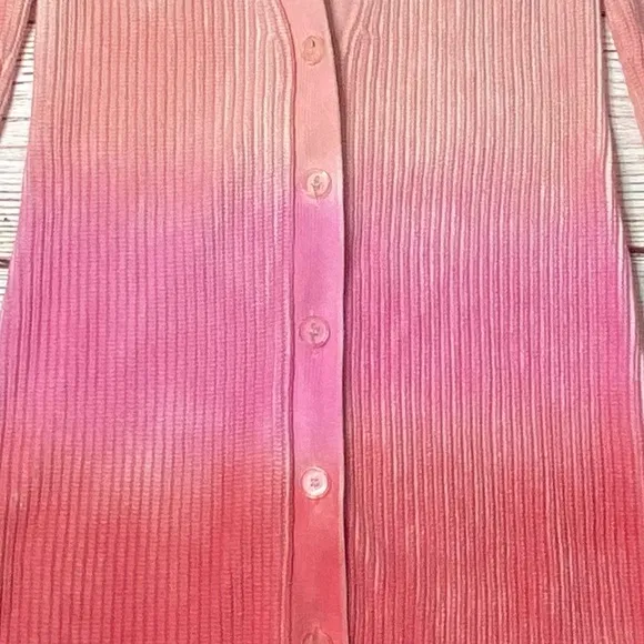 525 Long Spray Cardigan in Hot Pink Multi Sz S