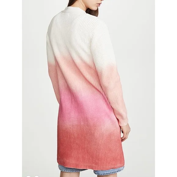 525 Long Spray Cardigan in Hot Pink Multi Sz S