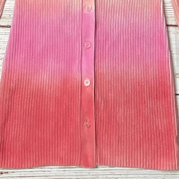 525 Long Spray Cardigan in Hot Pink Multi Sz S