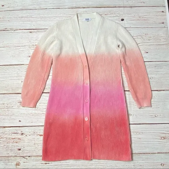 525 Long Spray Cardigan in Hot Pink Multi Sz S