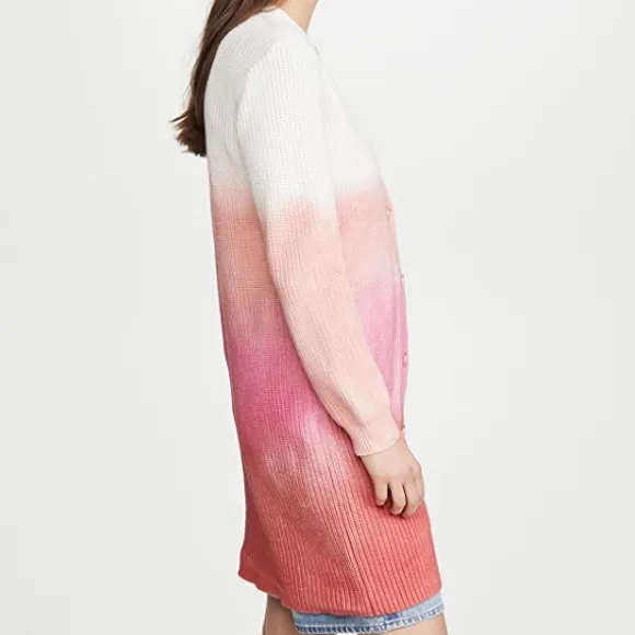 525 Long Spray Cardigan in Hot Pink Multi Sz S