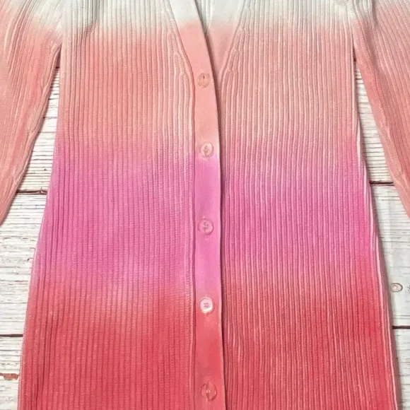 525 Long Spray Cardigan in Hot Pink Multi Sz S