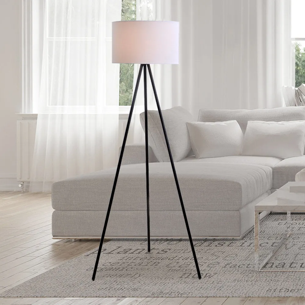61.5" Mid-Century Modern Tripod Floor Lamp, Black Ebern Designs