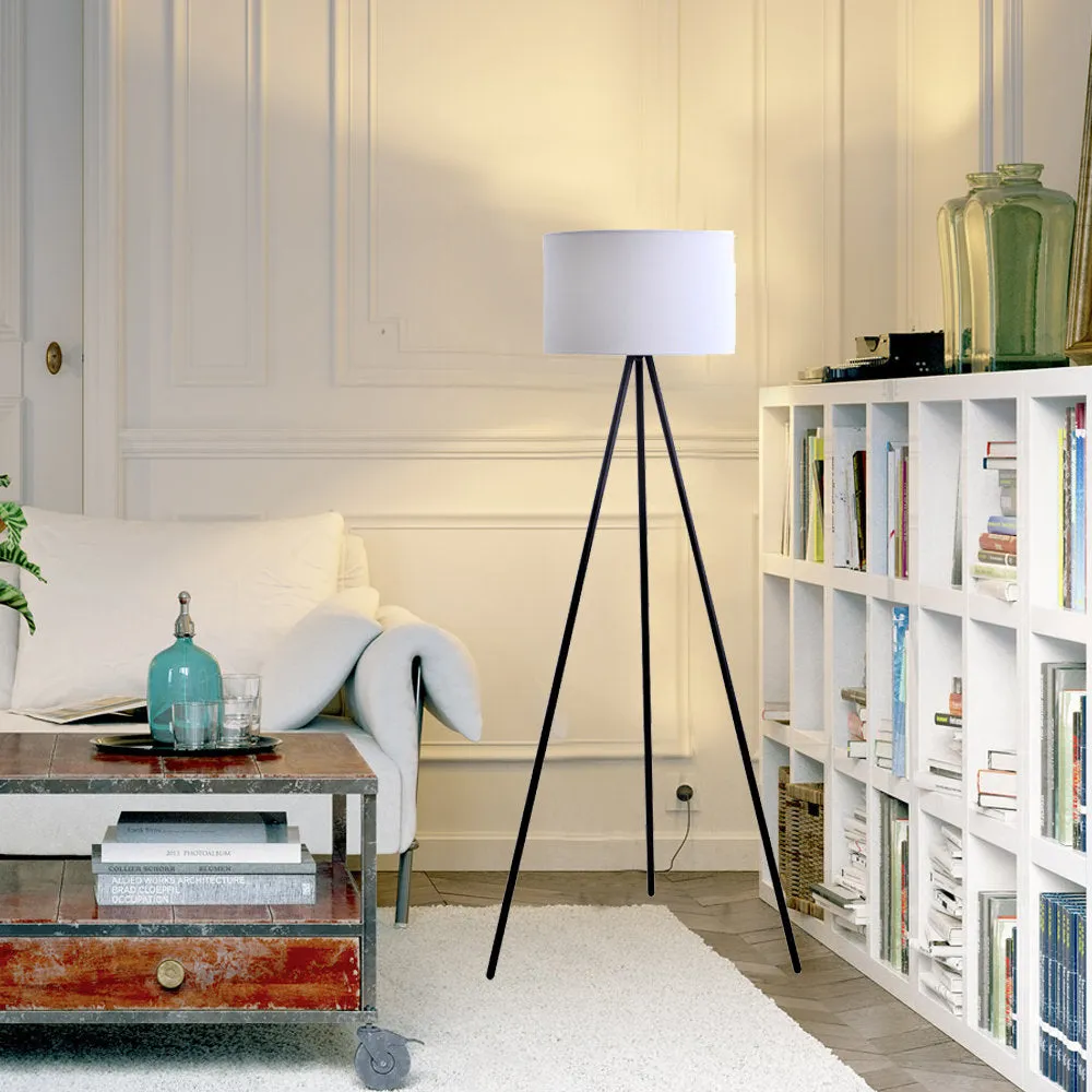 61.5" Mid-Century Modern Tripod Floor Lamp, Black Ebern Designs