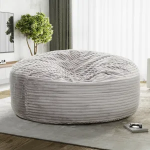 6ft Memory Foam Bean Bag Beige Traditional Solid Childproof