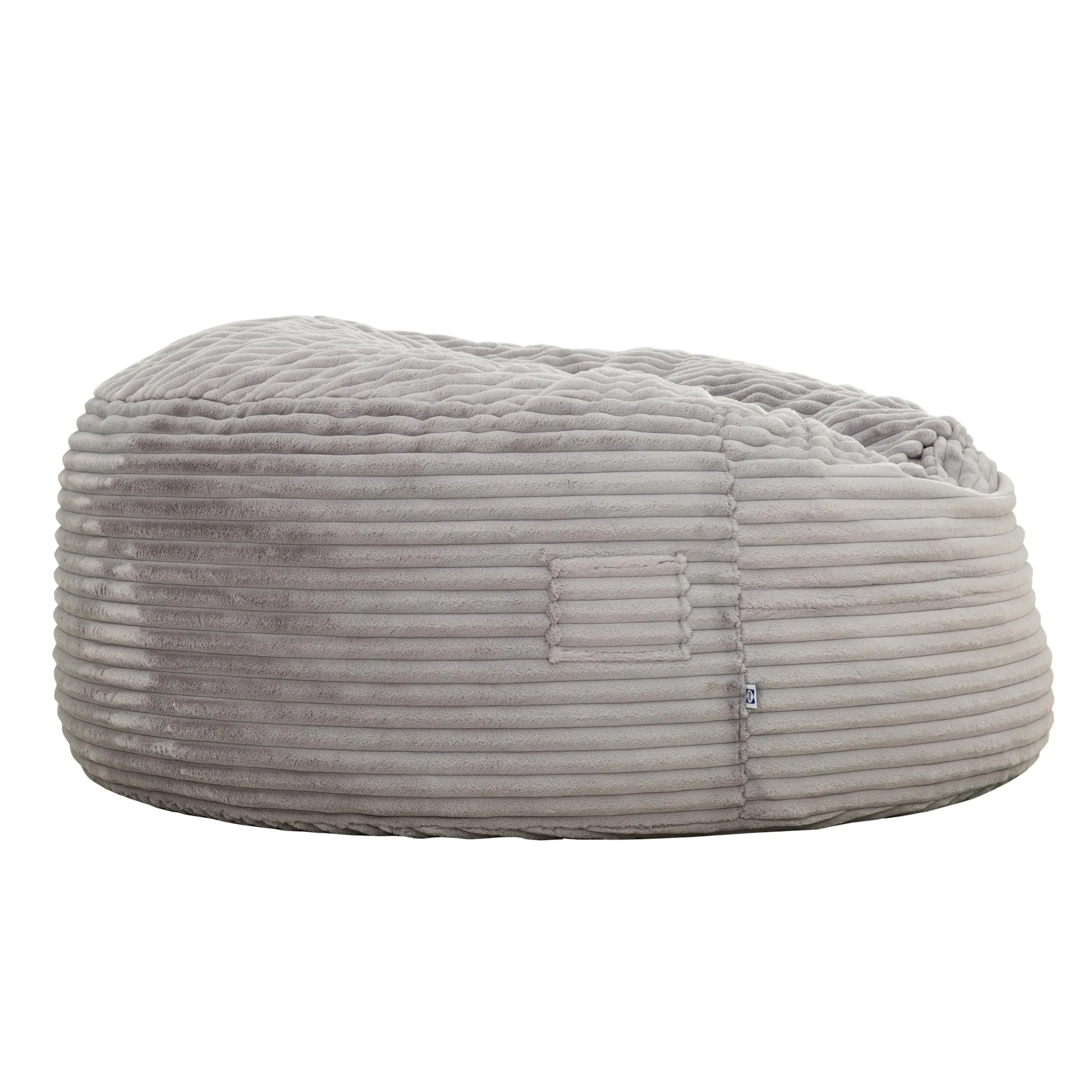 6ft Memory Foam Bean Bag Beige Traditional Solid Childproof