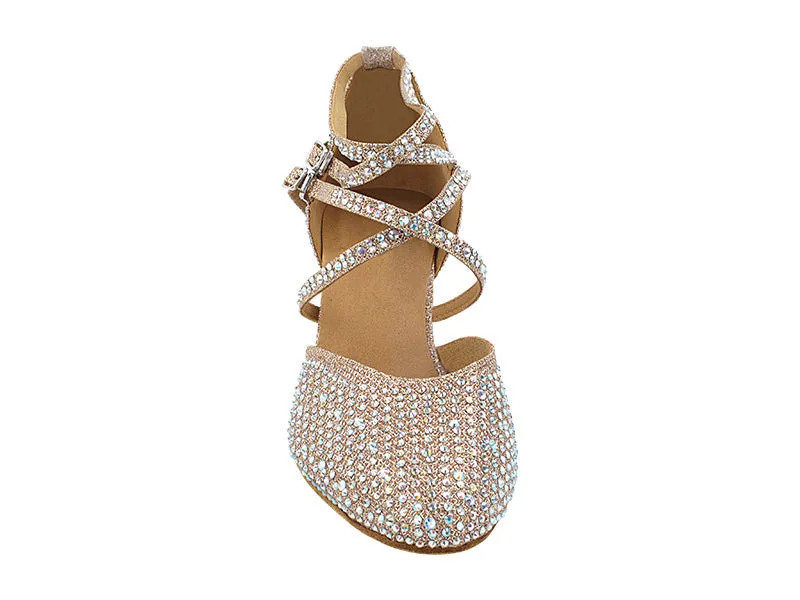 9691DXBling Champagne Glitter Satin