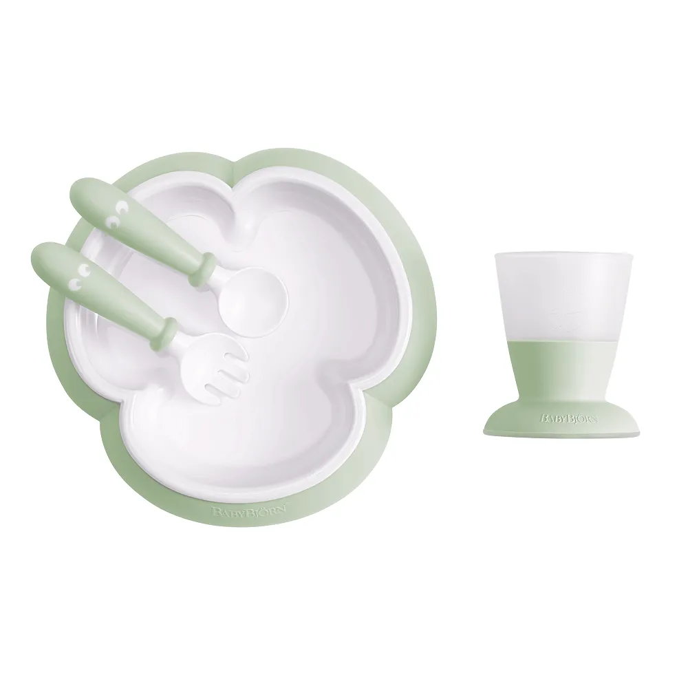 Baby Bjorn Baby Feeding 4-Piece Set (Powder Green)