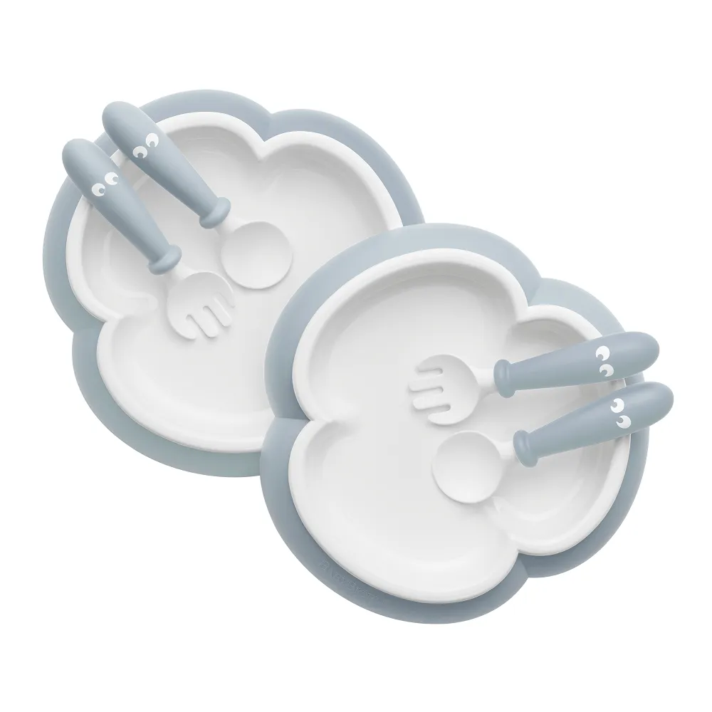 Baby Bjorn Baby Plate, Spoon & Fork 2-Sets (Powder Blue)
