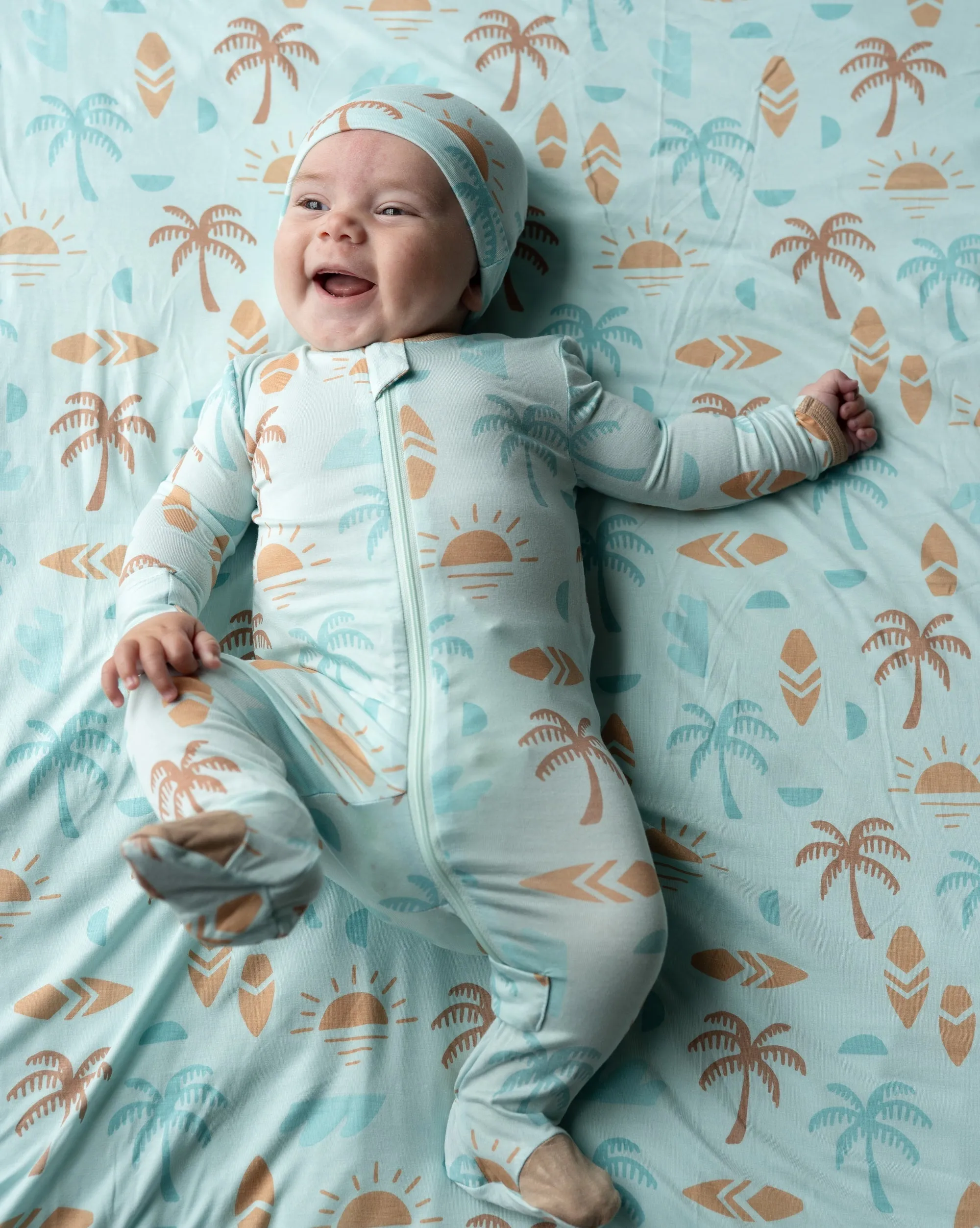 Bamboo Swaddle Blanket (Sunny Shores Print)