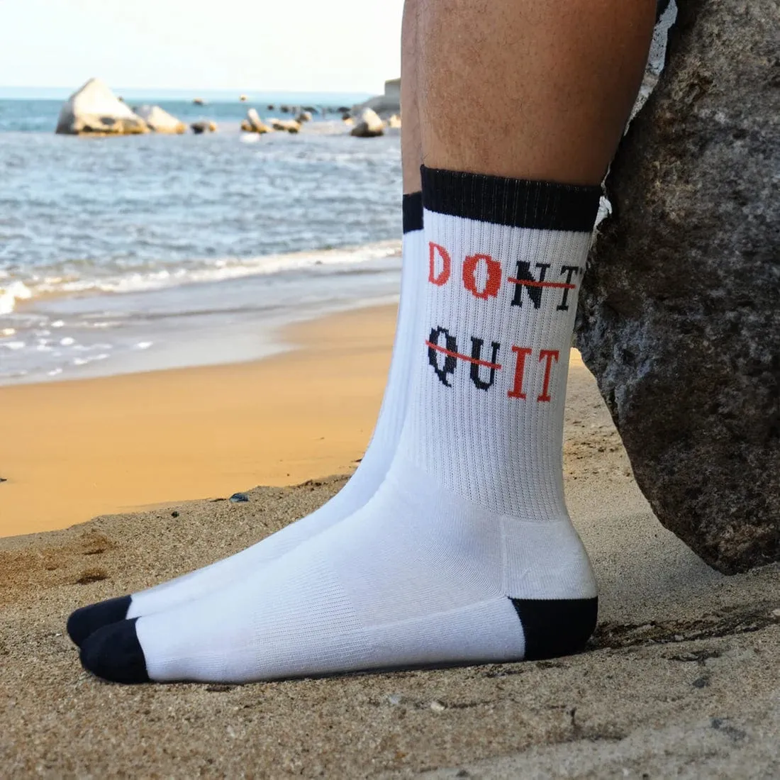 Bambukas Mens Don't Quit Crew Socks
