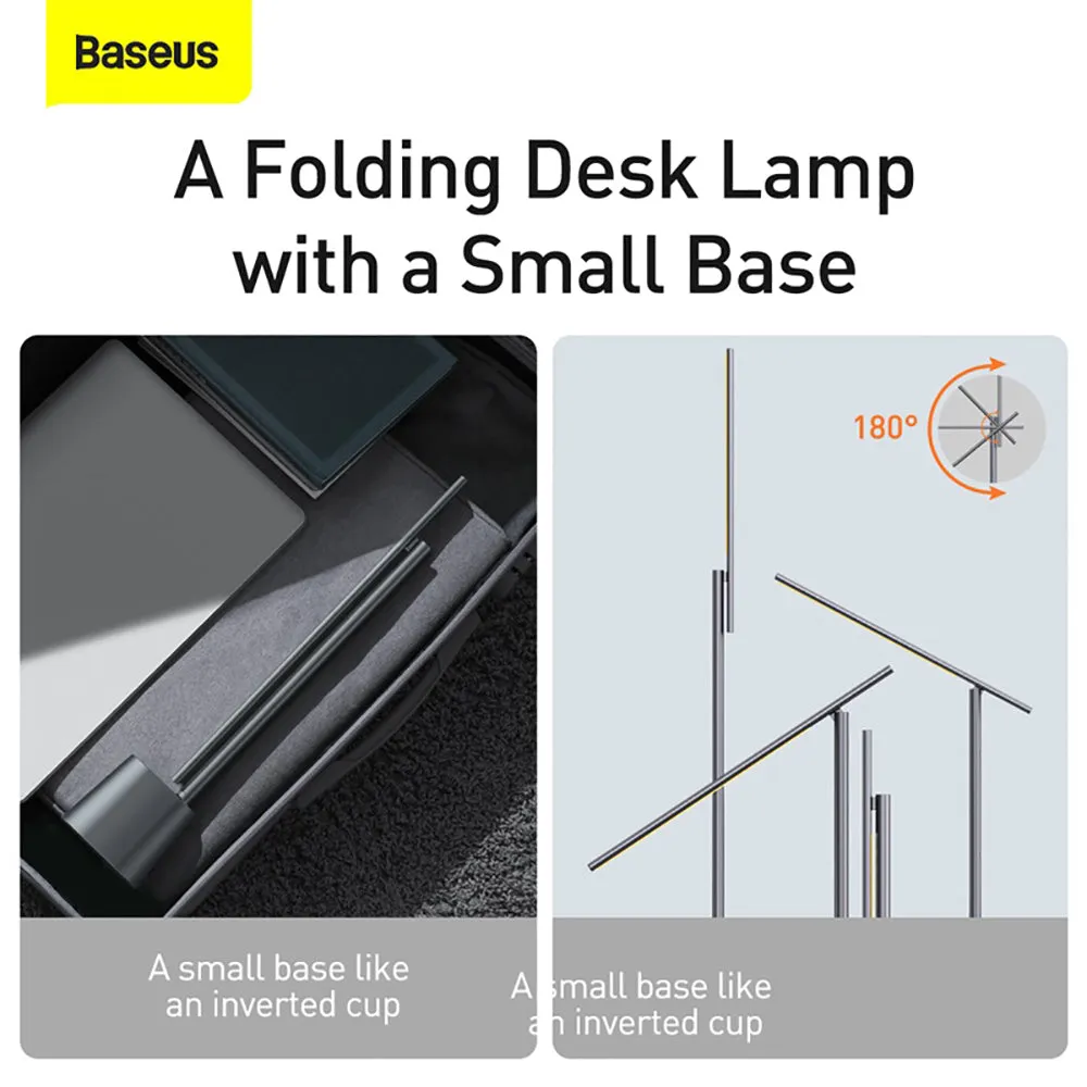 Baseus Smart Eye Series Rechargeable Folding Reading Desk Lamp - Deep Space Gray