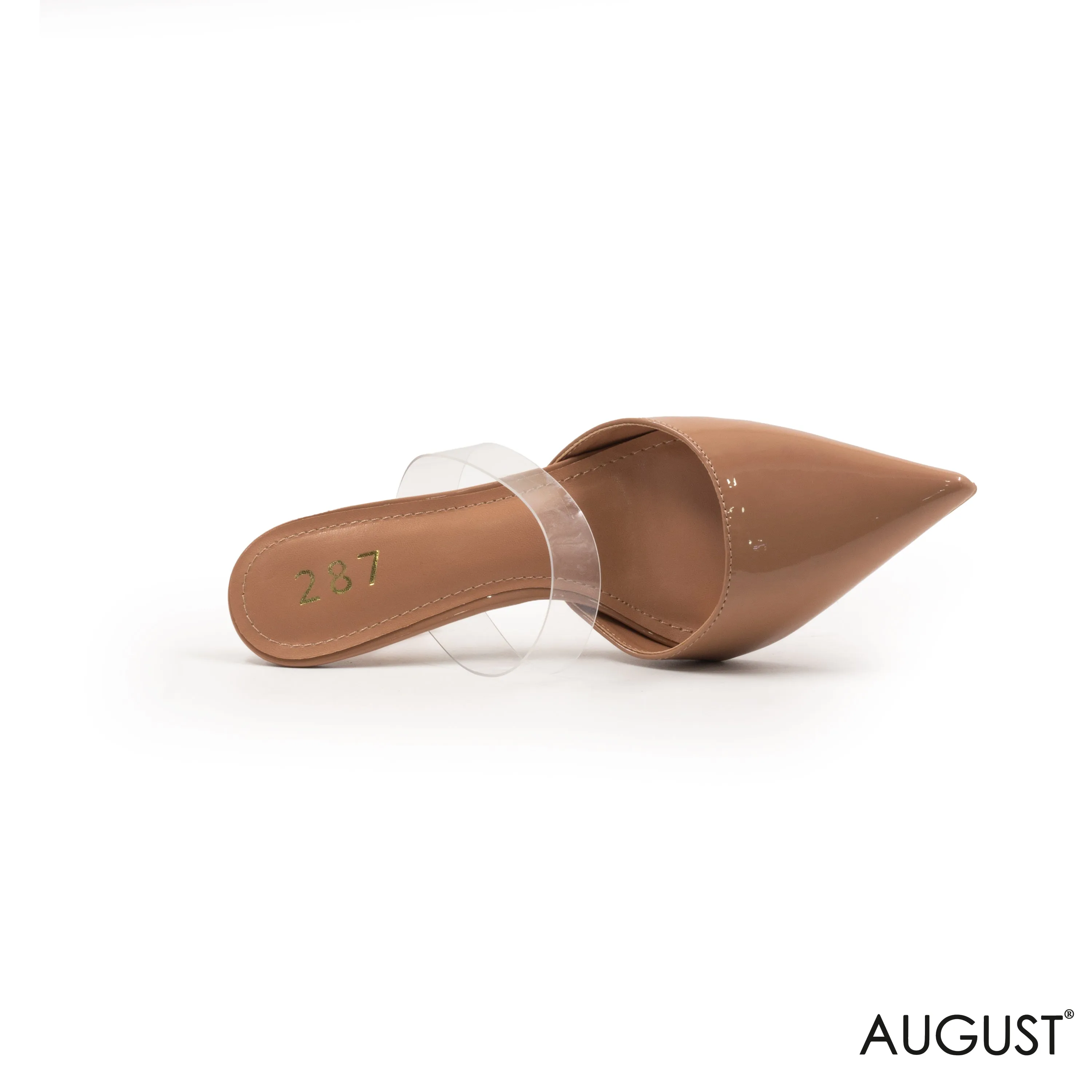 BEIGE LEATHER HEEL SHOES