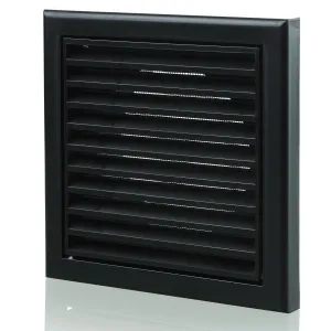 Blauberg DECOR 185X185/125S BLACK Plastic Vented Fixed Blade Air Ventilation Louvred Grille 5" 125mm