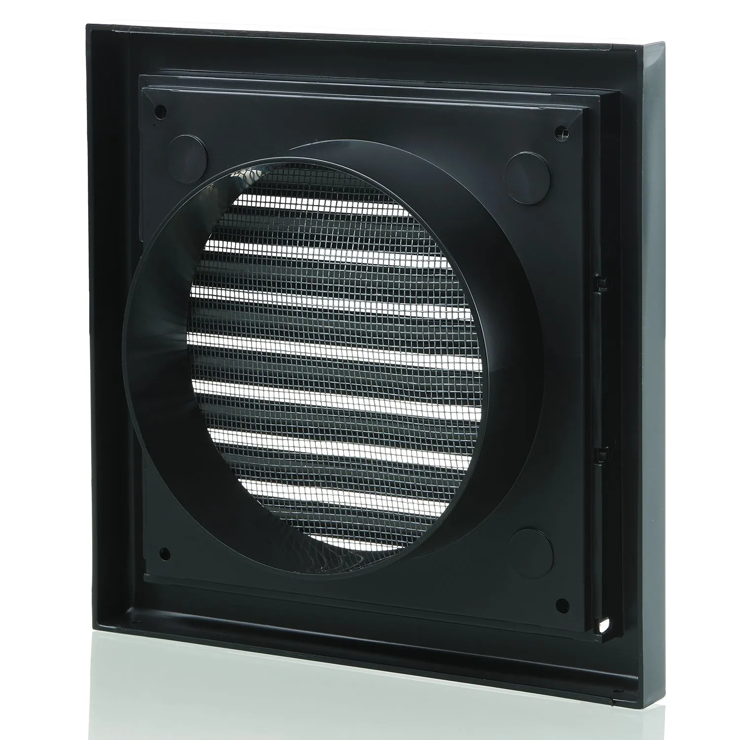 Blauberg DECOR 185X185/125S BLACK Plastic Vented Fixed Blade Air Ventilation Louvred Grille 5" 125mm