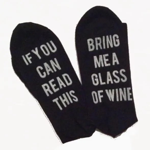 Bring Me a Glass of Wine Bamboo Dress Socks