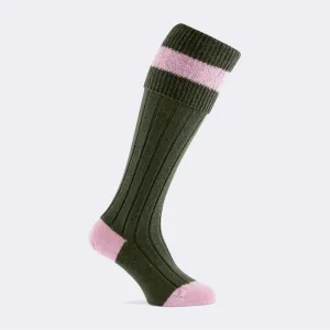 BYRON SHOOTING SOCK | OLIVE / PINK