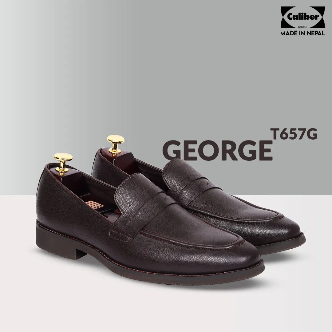 Caliber Shoes Coffee Slip On Formal Shoes For Men ( TOPAZ T 662 C )