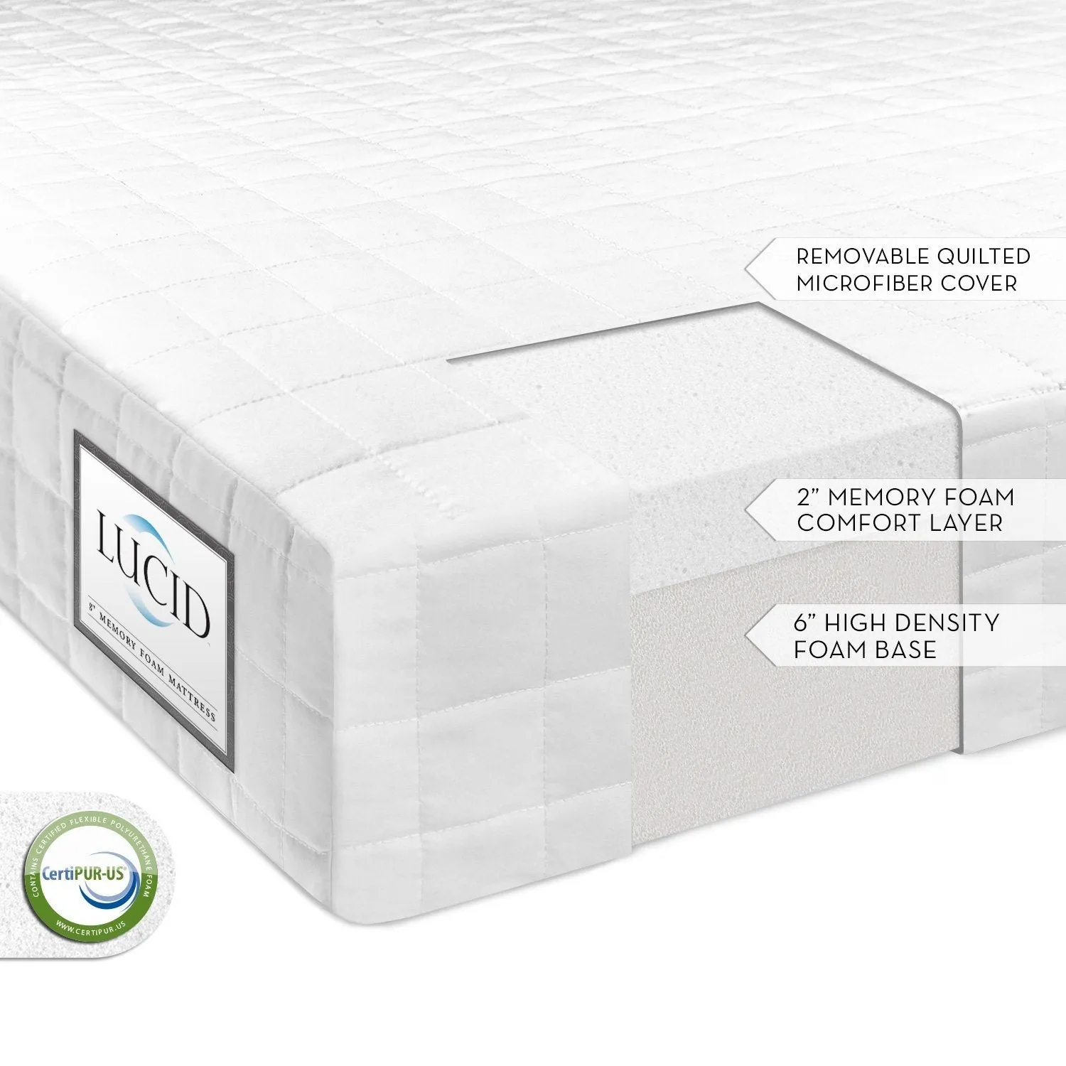 California King size 8-inch Thick Memory Foam Mattress - 25-year Warranty