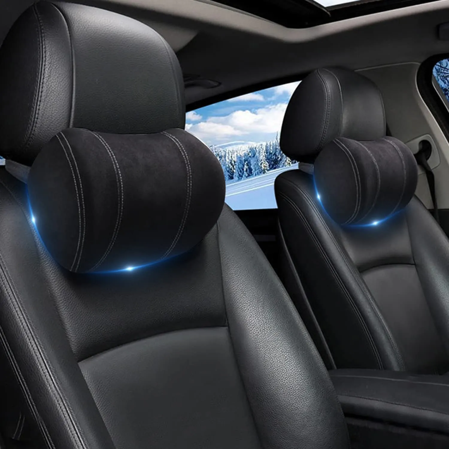 Car Headrest (2 PCS), Custom-Fit For Car, Update Version Premium Memory Foam Car Neck Pillow WAHY227