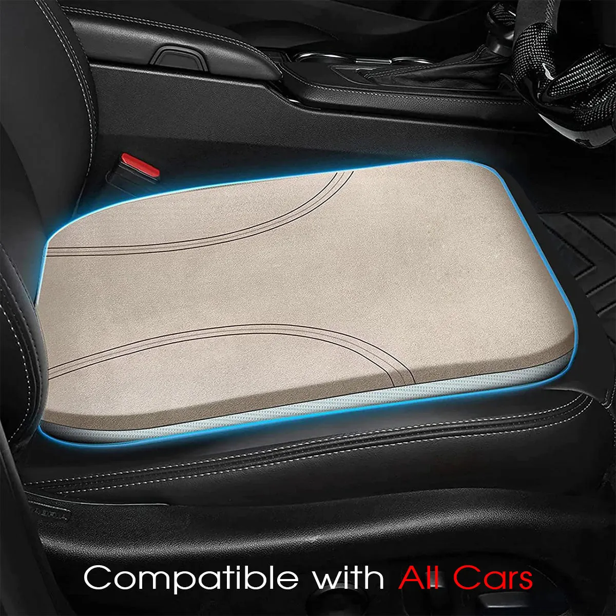 Car Seat Cushion, Custom Fit For Your Cars, Car Memory Foam Seat Cushion, Heightening Seat Cushion, Seat Cushion for Car and Office Chair KO19999