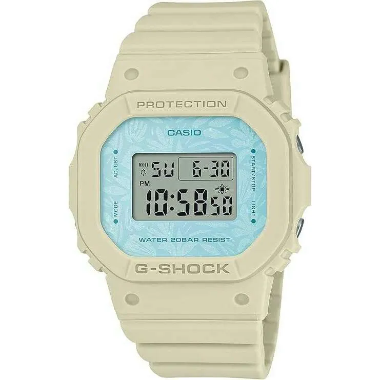 CASIO G-SHOCK MID-SIZE MODEL BEIGE & BLUE DIGITAL LADIES WATCH GMD-S5600NC-9JF