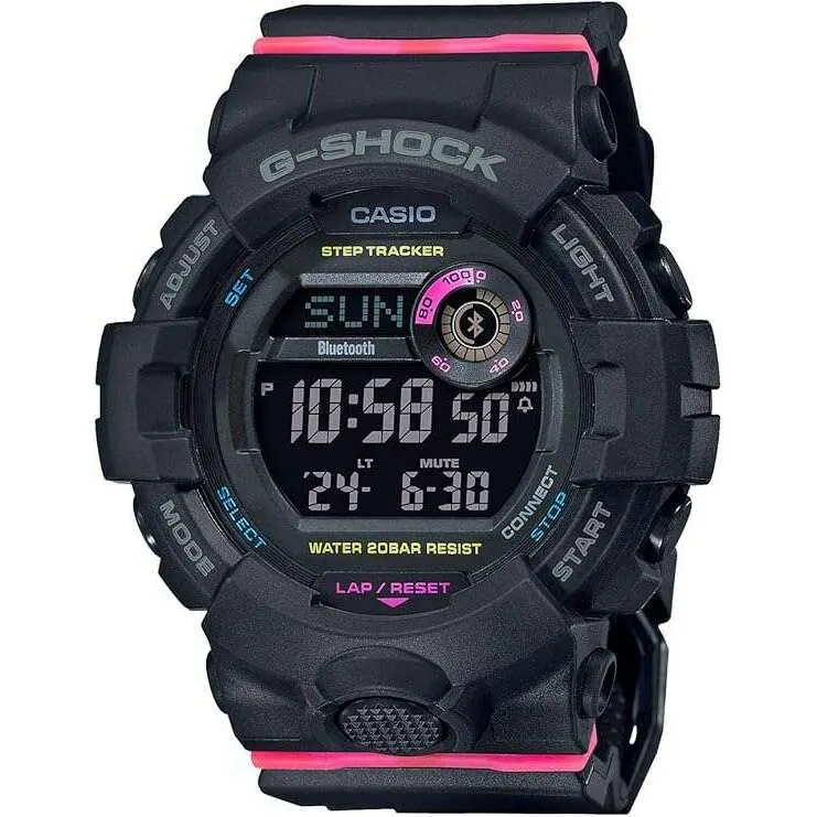 CASIO G-SHOCK MID-SIZE MODEL BLACK & PINK DIGITAL LADIES WATCH GMD-B800SC-1JF
