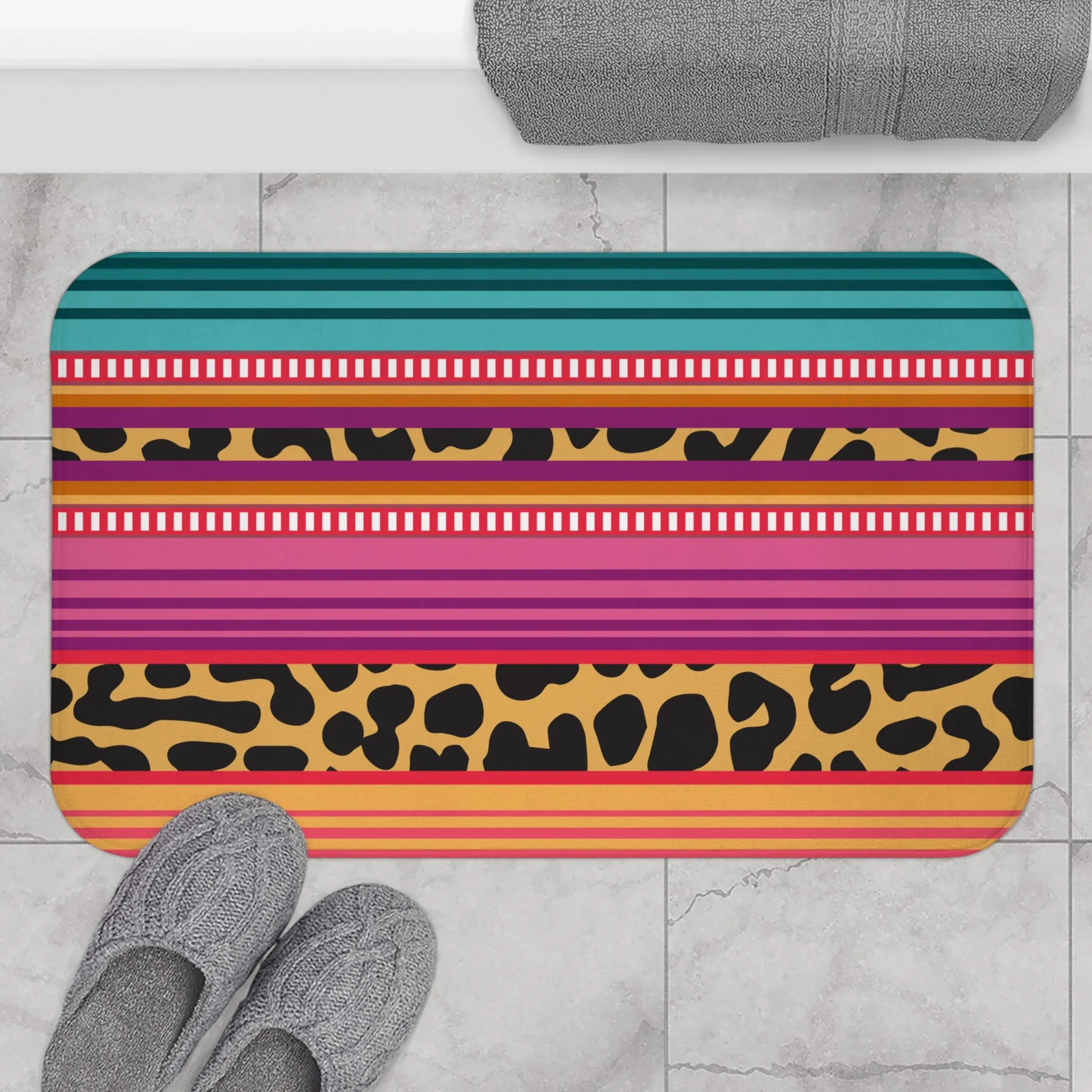 Cheetah Serape Memory Foam Bath Mat