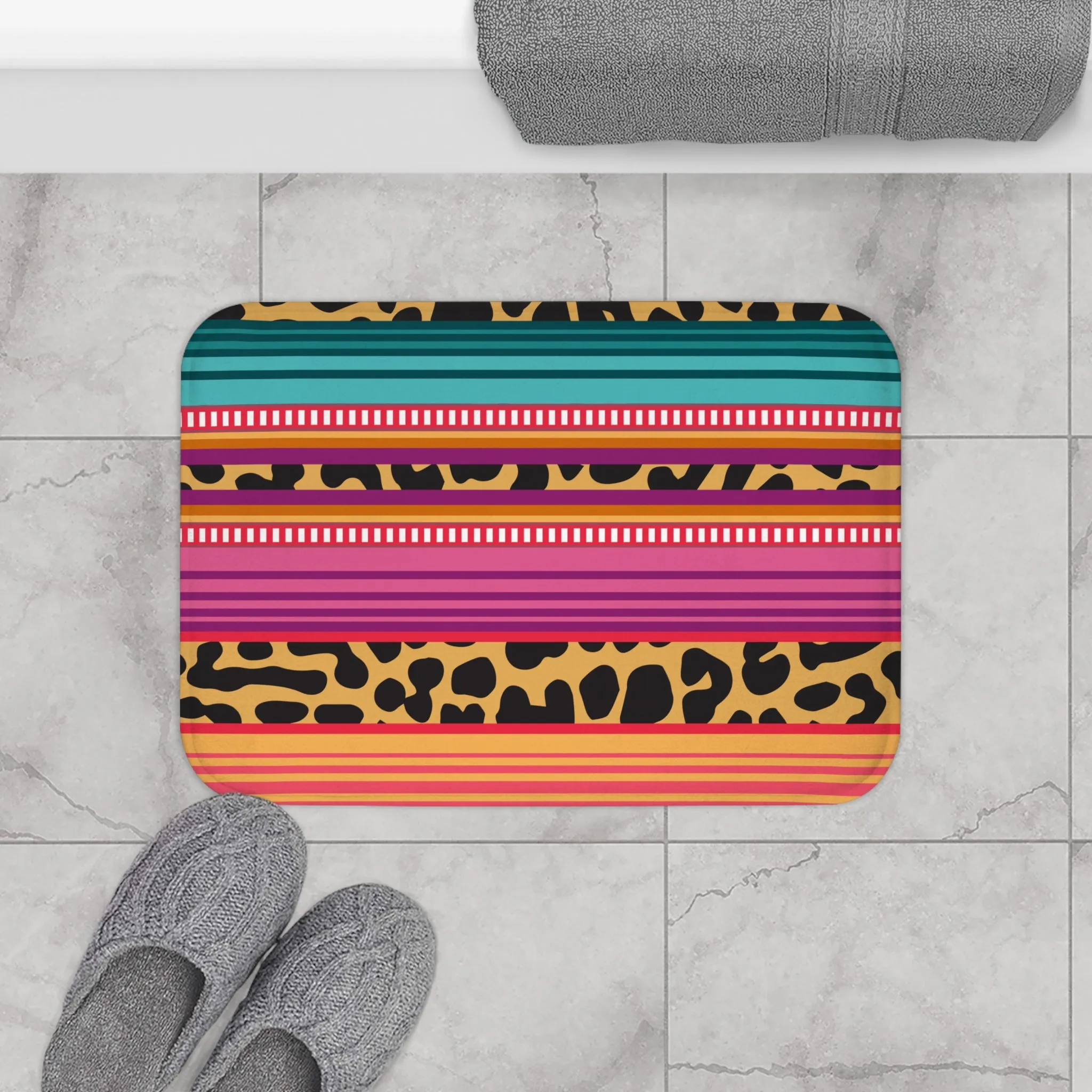 Cheetah Serape Memory Foam Bath Mat