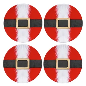 Christmas Santa Pants 8.25 inch Melamine Plates, Set of 4