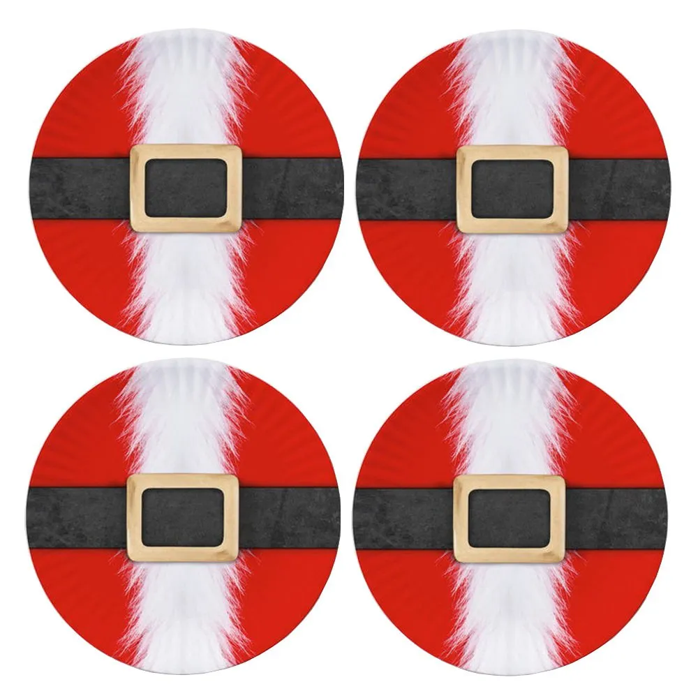 Christmas Santa Pants 8.25 inch Melamine Plates, Set of 4