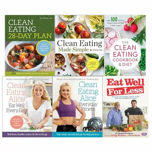 Clean Eating 28-Day Plan, Made Simple, Eating Cookbook & Diet, Eat Well Every Day, Everyday Fitness, Eat Well for Less 6 Book Set