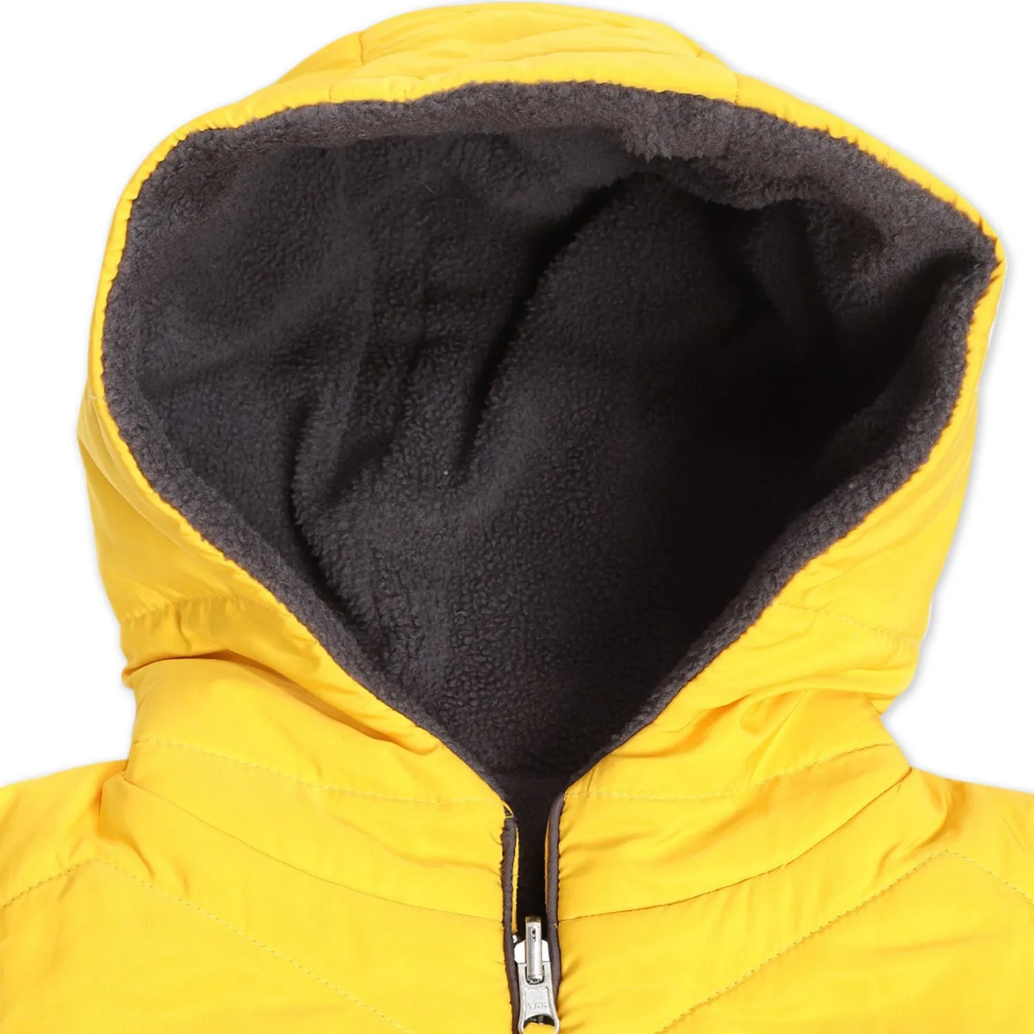 Colorblock Quilted Hooded Reversible Jacket