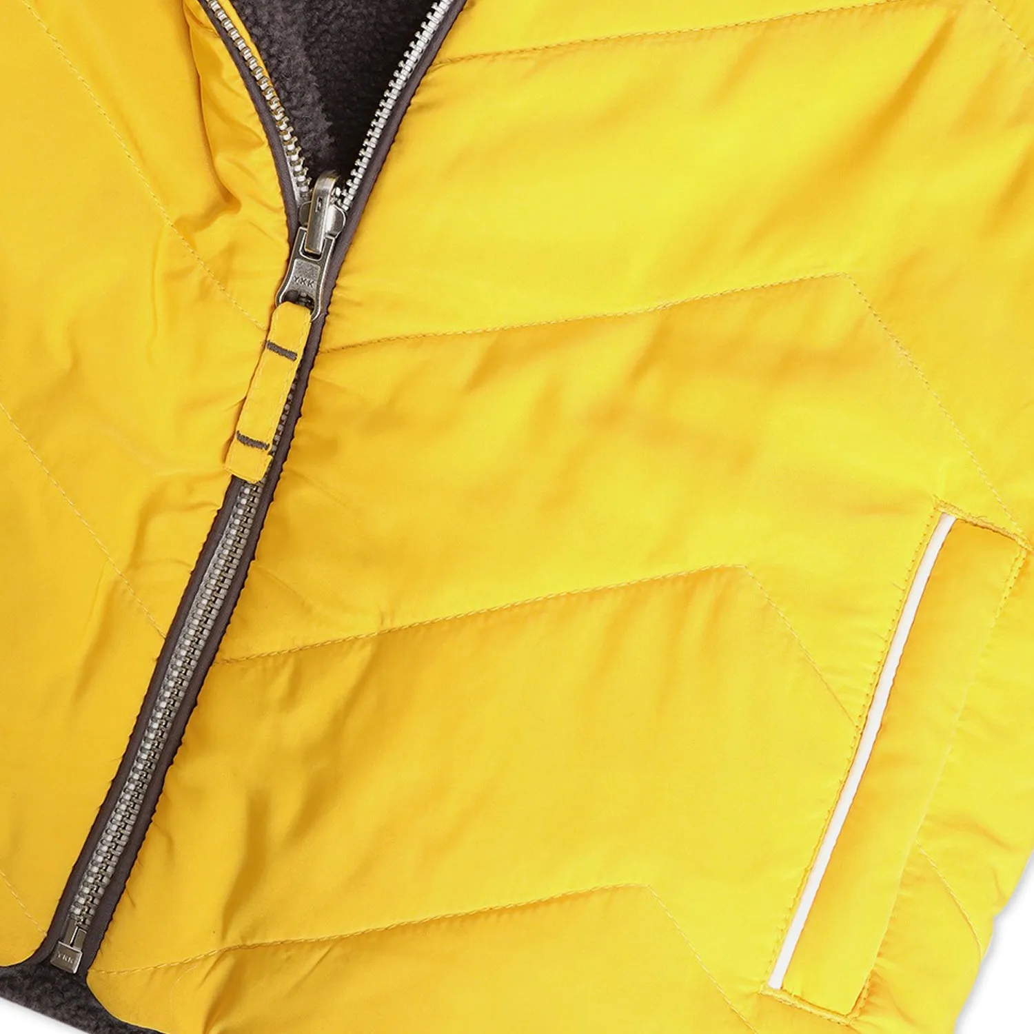Colorblock Quilted Hooded Reversible Jacket
