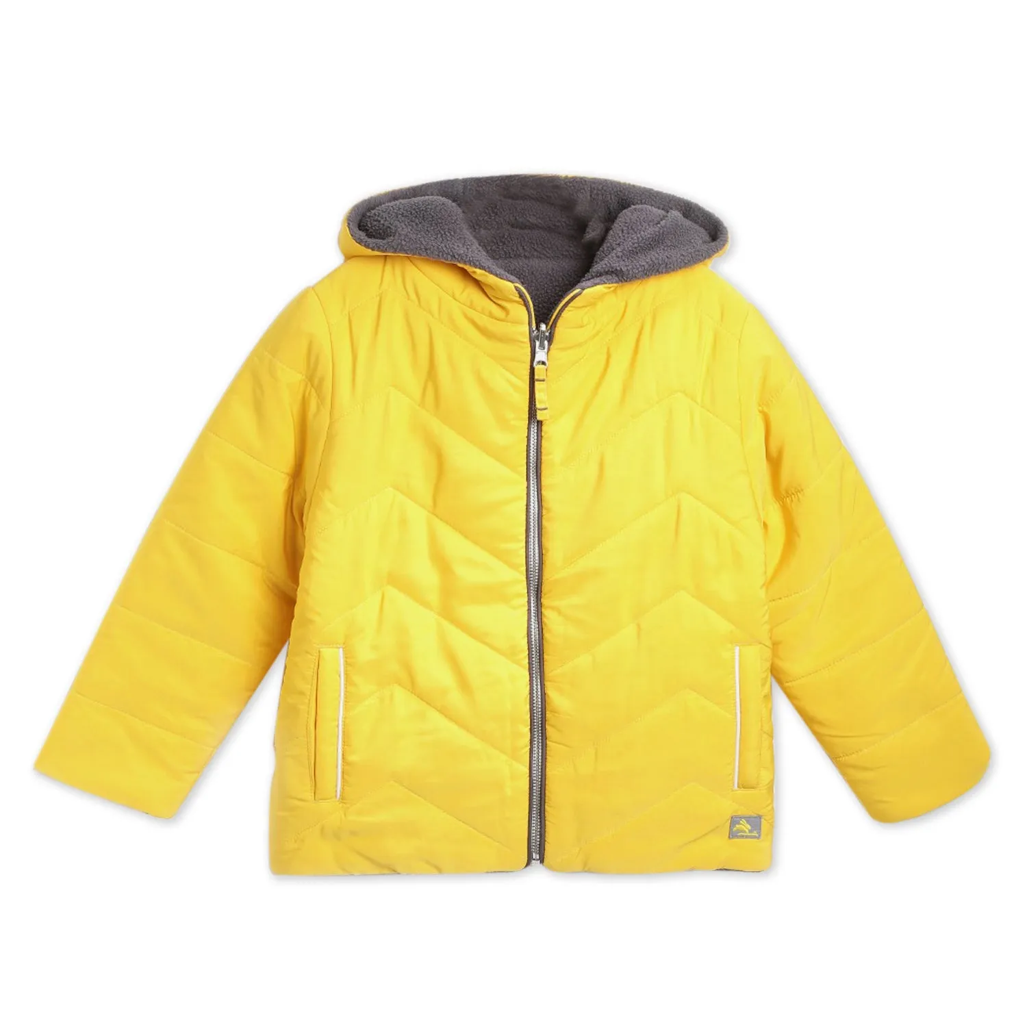 Colorblock Quilted Hooded Reversible Jacket